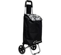 Omniacasa Carrello Spesa Nero Trolley Portaspesa Pieghevole Con Ruote Leggero