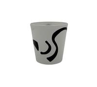 Omniacasa Kyo Acqua - Set 6 Bicchieri in Vetro Bianco con Decoro Nero, Design Moderno Lucido, Resistente a Urti e Graffi, Lavaggio a Mano - Made in Italy