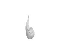 Omniacasa Statuetta Elefante 37cm Ceramica Bianca Stile Moderno Minimal