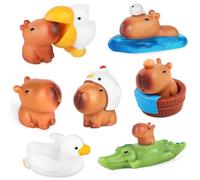 Omnikryp 10 Pezzi Mini Capybara Figure, Mini Capybara in Resina, 10 Modelli, Ornamento Capibara Miniatura per Micro Paesaggio, Bambole, Bonsai, Desktop, Capibara per Bambini Regali di Natale
