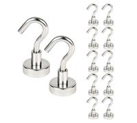 Omnikryp 12 Pezzi Ganci Magnetici, Ganci Magnetici Extra Forti 16mm, 8 KG, Gancio Magnetico Staccabili Potente, per Cucina Camera da Letto Bagno Armadietti Calamita da Frigo