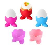 Omnikryp 5 Pezzi Portauovo, Porta Uova Alimentare Silicone, Supporto per Uovo con Piedistallo, Portauova per Colazione, Base Adorabili per Uovo per Casa, Cucina, Ristorante, Lavabili in Lavastoviglie