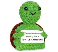 Omnikryp Creative Knitted Positive Doll, Carina Mini Tartaruga Uncinetto Bambola, Lavorata a Maglia Supporto Emotivo Animali Positivi, Regalo Per Rallegrare Amico