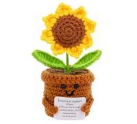 Omnikryp Creative Knitted Positive Doll, Girasole Carino con Energia Positiva, Lavorata a Maglia Supporto Emotivo Animali Positivi, Regalo per Rallegrare Amico