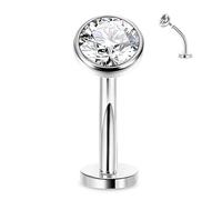 Omnikryp Piercing Ombelico, Piercing Ombelico Titanio, Lungo Barbell Set per le Donne, Gioielli Unisex (1.6 mm x 12 mm)