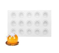 Omnikryp Stampi in Silicone, Stampo in Silicone a Sfera, Stampo per Cioccolato, 15 Fori, Diametro 42 mm, per Realizzare Bombe di Cioccolata Calda, Decorazioni per Torte, Budini