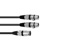 Omnitronic 30225210 XLR Cavo adattatore [1x Spina XLR 3 poli - 2x Presa XLR 3