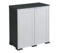 OMNIMODUS SIMPLEX Armadio plastica 2 Ante battenti Nero e Grigio (80cm) Mobile