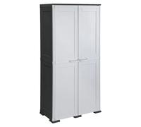 OMNIMODUS SIMPLEX Armadio plastica 2 Ante battenti Nero e Grigio (80cm) Mobile