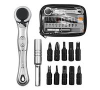 Omninmo 12pc 1/4 Mini Cricchetto Chiave Cacciavite Tasca Set con 90 Gradi Mini Offset Reversibile Drive Handle Multi Hex Bit