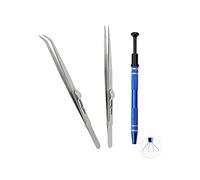 Omninmo 3 pz supporto in acciaio inox pick up artiglio pinzette set di strumenti gioielli pietra diamante strumento supporto per la creazione di gioielli artigianato artiglio auto-bloccante pinzette