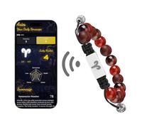 Omniorna Braccialetto zodiacale NFC Ariete con oroscopo giornaliero in tempo reale, gioielli personalizzati con pietra portafortuna dell'astrologia, design con nodo regolabile per tutti i 12 segni