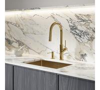 OMNIRES BEND rubinetto da cucina, estraibile, orientabile, BE6455BSB, BEND ottone spazzolato [Rubinetteria da Cucina > Rubinetti da Cucina]