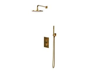 Omnires Contour set doccia da incasso con termostato con soffione oro SYSCT11GLB
