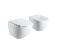 OMNIRES OTTAWA COMFORT coppia sanitari - bidet e WC sospeso, OTTAWACMWBM+OTTAWACMBIBM, OTTAWA COMFORT bianco opaco [WC > Set WC / Bidet]