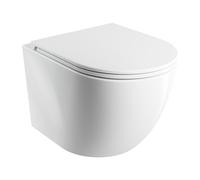 Omnires Ottawa vaso wc con copriwater a discesa lenta sospeso senza brida con scarico a vortice bianco lucida OTTAWASPMWBP