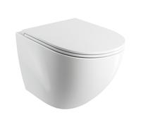 Omnires Ottawa vaso wc con copriwater a discesa lenta sospeso senza brida con scarico a vortice bianco lucida OTTAWACSPMWBP