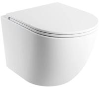 Omnires Ottawa vaso wc con copriwater a discesa lenta sospeso senza brida con scarico a vortice bianco opaco OTTAWASPMWBM