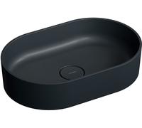 Omnires Ovo M+ lavabo 55x36 cm ovale da appoggio nero OVOUNBLV