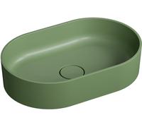 Omnires Ovo M+ lavabo 55x36 cm ovale da appoggio verde opaca OVOUNOL
