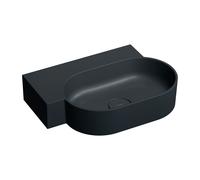 Omnires Ovo M+ lavabo 55x38 cm ovale da appoggio nero opaca OVO555UWLBLV