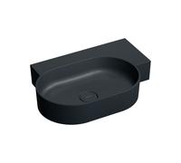 Omnires Ovo M+ lavabo 64x44 cm angolare a parete-da appoggio nero opaca OVO645UWPBLV