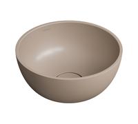 Omnires Shell M+ lavabo 35x35 cm rotonda da appoggio marrone/beige opaca SHELL350UNDB