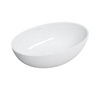 Omnires Shell M+ lavabo 50x32 cm ovale da appoggio bianco lucida SHELL500UNBP