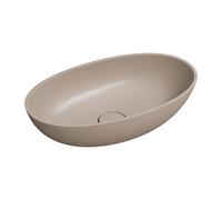 Omnires Shell M+ lavabo 50x32 cm ovale da appoggio marrone/beige SHELL500UNDB