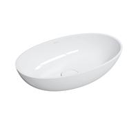 Omnires Shell M+ lavabo 60x35 cm ovale da appoggio bianco lucida SHELLUNBP
