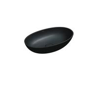 Omnires Shell M+ lavabo 60x35 cm ovale da appoggio nero SHELLUNBLV