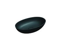 Omnires Shell M+ lavabo 60x35 cm ovale da appoggio nero SHELLUNBLV