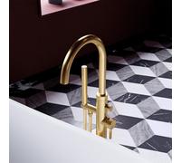 OMNIRES Y rubinetto vasca a pavimento miscelatore monocomando, Y1233GLB, Y oro spazzolato [Rubinetteria Bagno > Rubinetteria Vasca]