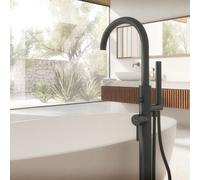 OMNIRES Y rubinetto vasca a pavimento miscelatore monocomando, Y1233GR, Y grafite spazzolato [Rubinetteria Bagno > Rubinetteria Vasca]