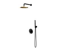 Omnires Y set doccia da incasso con soffione nero-oro SYSY35BLGL