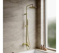 OMNIRES Y sistema doccia, termostatico, con bocca di erogazione vasca, Y1234BSB, Y ottone spazzolato [Rubinetteria Bagno > Colonne Doccia]