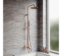 OMNIRES Y sistema doccia, termostatico, con bocca di erogazione vasca, Y1234CPB, Y rame spazzolato [Rubinetteria Bagno > Colonne Doccia]