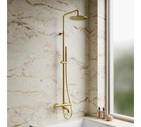 OMNIRES Y sistema doccia, termostatico, con riempivasca, Y1234GLB, Y oro spazzolato [Rubinetteria Bagno > Colonne Doccia]