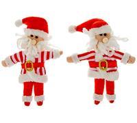 OmniReselling - Decorazione per Albero di Babbo Natale, in Feltro, con Parte Superiore a Righe, Confezione da 2 Pezzi