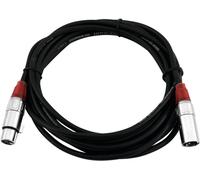 Omnitronic 3022050R XLR Colleging Cavo [1x XLR Plug 3 Poly-1x XLR Socket 3 Poly] 5,00 m Nero (3022050R)