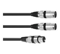 Omnitronic 30225205 XLR Cavo adattatore [1x Presa XLR 3 poli - 2x Spina XLR 3