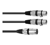Omnitronic 30225210 XLR Cavo adattatore [1x Spina XLR 3 poli - 2x Presa XLR 3