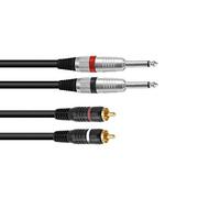OMNITRONIC Adapter Cable 2xJack/2xRCA 3m bk