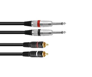 OMNITRONIC Adapter Cable 2xJack/2xRCA 3m bk