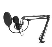 OMNITRONIC BMS-1C: Set Microfono a Condensatore USB per Podcast e Streaming