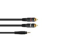 OMNITRONIC cavo adattatore 3.5 Jack/2xRCA 3m bk