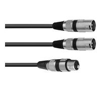 OMNITRONIC Cavo adattatore XLR(F)/2xXLR(M) 0,5m sw