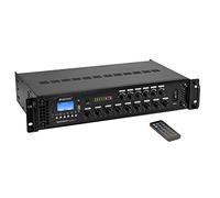 OMNITRONIC MAVZ-120.6P - Amplificatore di miscelazione ELA a 6 zone, lettore MP3 & IR-FB, zone regolabili, 120 W