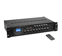 OMNITRONIC MAVZ-60.6P - Amplificatore di miscelazione ELA a 6 zone, lettore MP3 & IR-FB, zone regolabili, 60 W