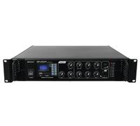 OMNITRONIC MP-250P Amplificatore Mixer ELA con Lettore Audio e Telecomando, 250W